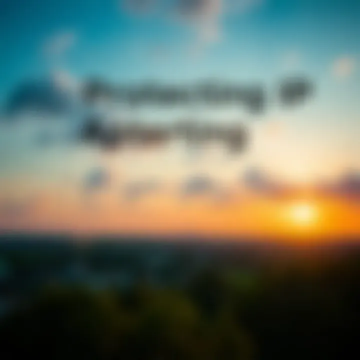 Challenges in Protecting IP in the Digital Age A digital landscape depicting challenges faced in protecting intellectual assets