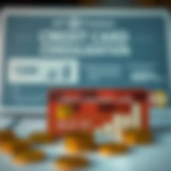 Credit card consolidation concept with simplified graphs