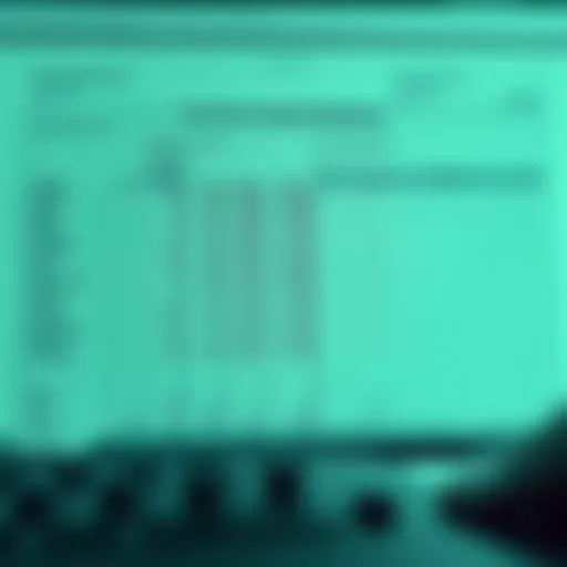 A detailed cash flow spreadsheet layout highlighting various components