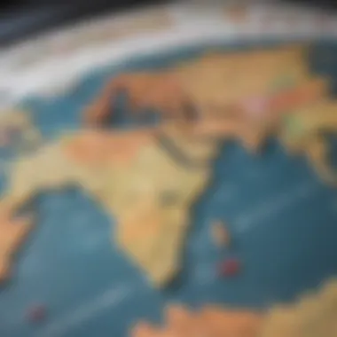 Global Map of Foreign Trading Markets A global map highlighting different foreign markets for trading