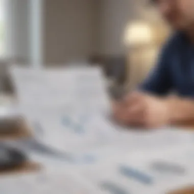 Reviewing Financial Documents A thoughtful individual reviewing financial documents