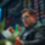 A thoughtful investor analyzing stock market trends