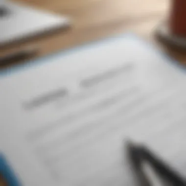 A lease agreement template on a desk