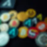 Diverse Altcoin Logos A digital collage representing various altcoin logos