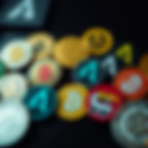 Diverse Altcoin Logos A digital collage representing various altcoin logos