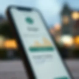 Visual representation of budget tracking on a smartphone