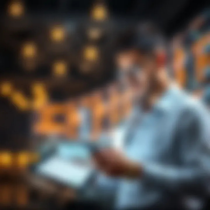 An entrepreneur analyzing investment opportunities with a digital tablet