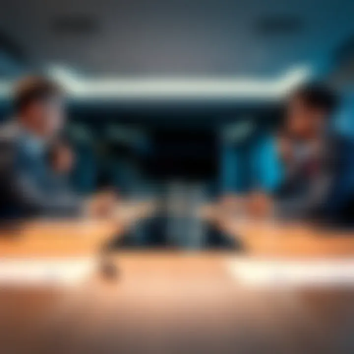 A strategic meeting discussing risk management in high-yield ventures