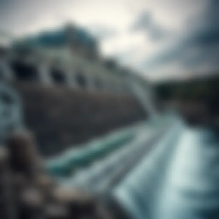 Hydroelectric dam utilizing water flow for power