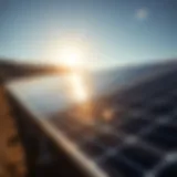 Solar energy panels harnessing sunlight