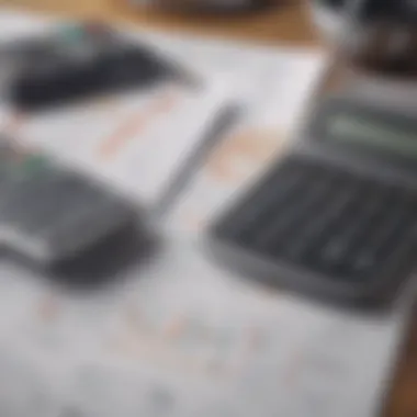 Calculator and financial documents on a table