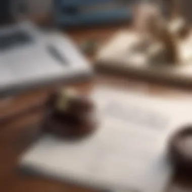 A legal book and a gavel on a desk