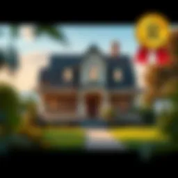 Illustration of a house with a financial graph