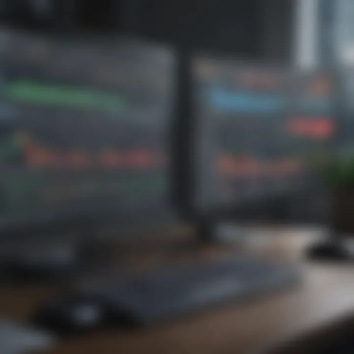 A close-up of stock trading platforms on a computer screen