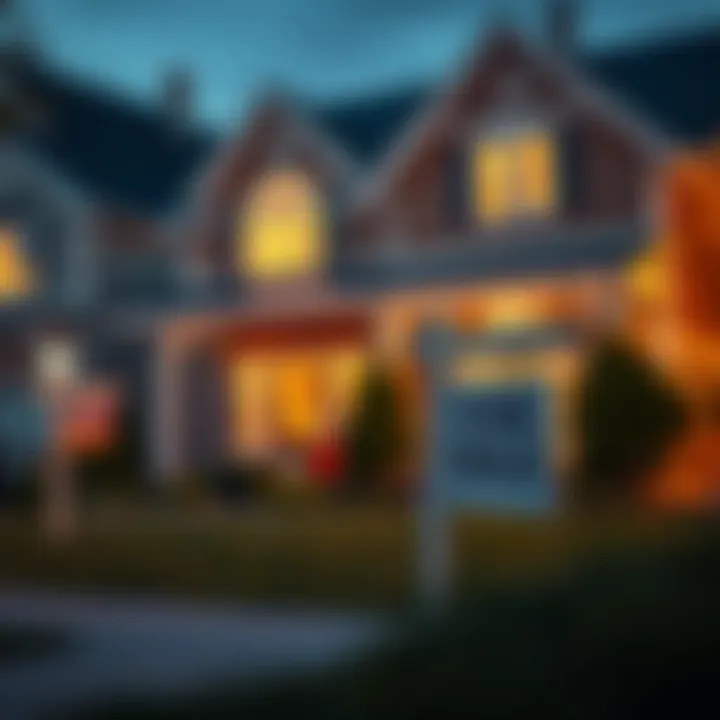 Home Representing Refinancing Decisions A home with a 'For Sale' sign representing refinancing decisions