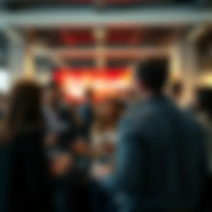 Networking in Real Estate A group of professionals networking at a real estate event.