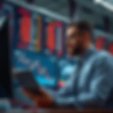 Investor Analyzing Performance Charts Investor analyzing stock performance charts