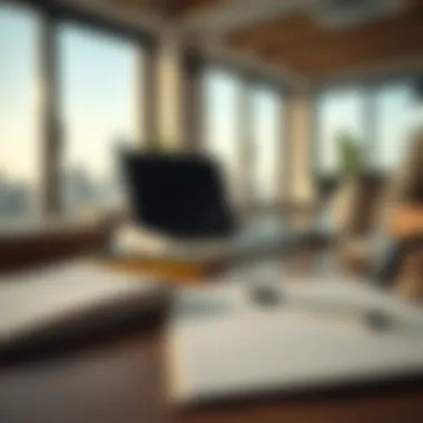 A serene workspace with a notebook, pen, and a laptop symbolizing planning