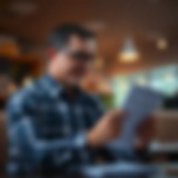 Landlord Reviewing Tenant Applications Landlord reviewing tenant application