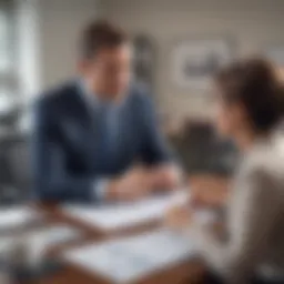 A financial advisor discussing strategies with a client in an office setting