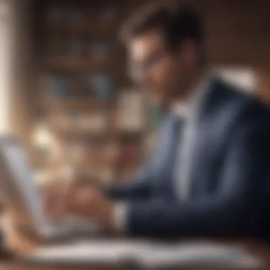 A person studying with books and a laptop, focused on learning