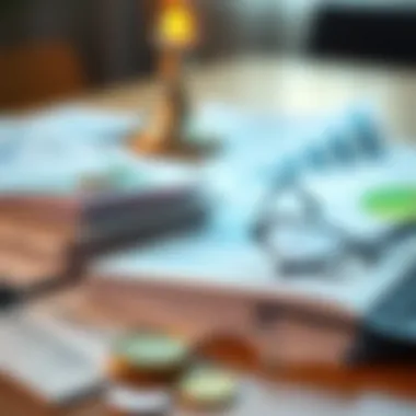 An assortment of financial documents and investment portfolios