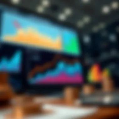 Graphs and charts illustrating financial growth and market trends