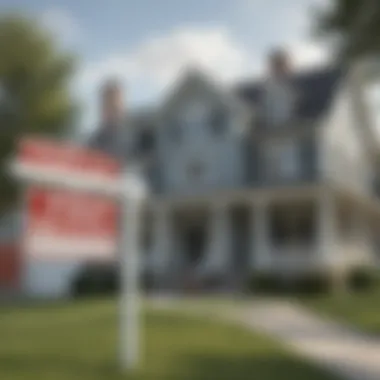House with Foreclosure Signs Visual representation of a house with foreclosure signs