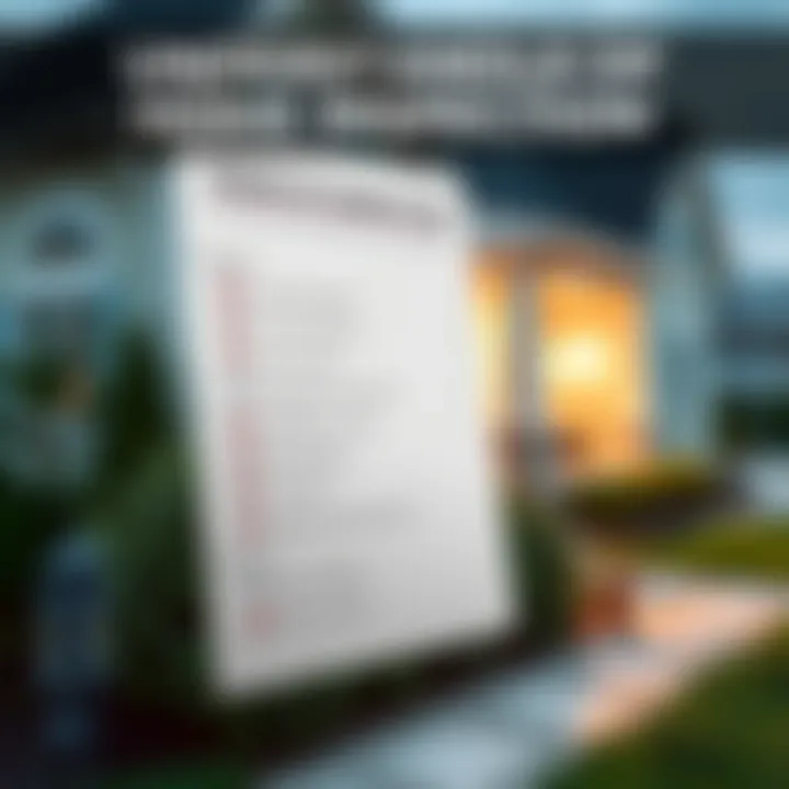 A checklist indicating key areas inspected in a home.