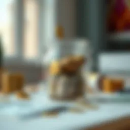 Illustration of a savings account with fluctuating interest rates