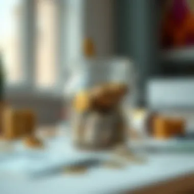 Illustration of a savings account with fluctuating interest rates