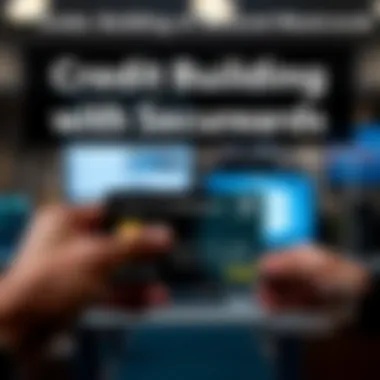 Graphic representation of credit building process using secured MasterCard