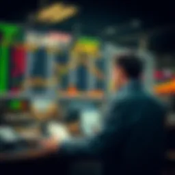 Conceptual illustration of short selling in stock trading