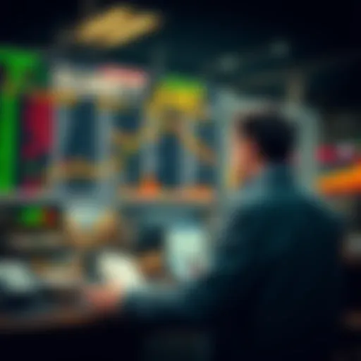 Conceptual illustration of short selling in stock trading