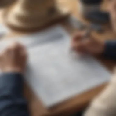 A close-up of a farmer reviewing financial documents