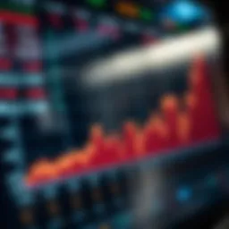 Graph illustrating stock trading volume trends